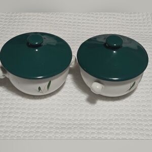2 Denby - Greenwheat Sugar bowls with lids